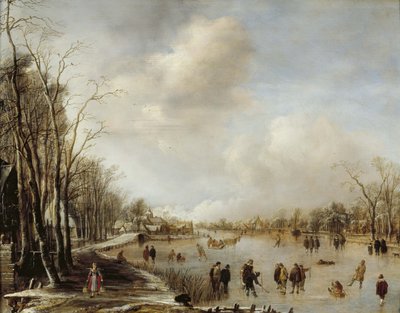 Winterlandschap, 1645 door Aert van der Neer